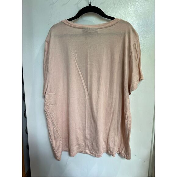 DKNY Pink T-Shirt With Sequin Front Pocket Woman’s Size XL-Spot On Front - Picture 7 of 8